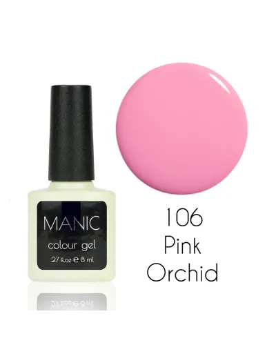 Delikatny Różowy Pastelowy Nude Lakier Hybrydowy MANIC Pink Orchid 106 – Wyjątkowy Odcień Elegancji