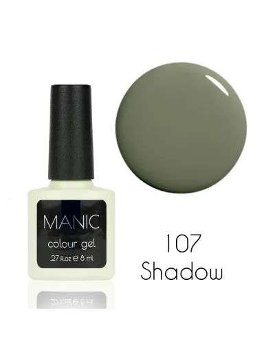 Szary Myszowy Lakier Hybrydowy MANIC Shadow 107 – Szykowny Wyrafinowany Manicure w Jednej Warstwie