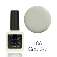 MANIC Lakier Hybrydowy Delikatny Szary Pastelowy Nude 8 ml Grey Sky 108