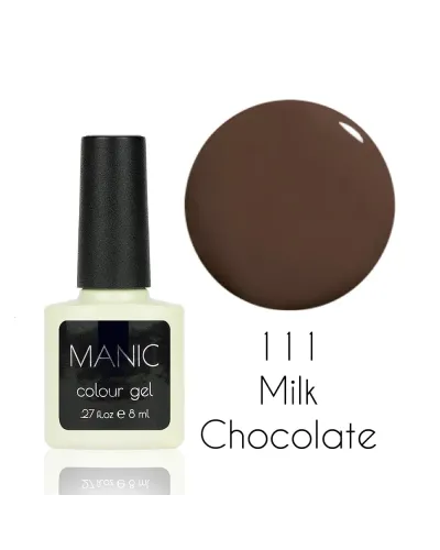 Czekoladowy Brązowy Lakier Hybrydowy MANIC Milk Chocolate 111 – Szykowność i Trwałość w Wyrafinowanym Odcieniu