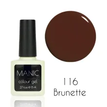 MANIC Lakier Hybrydowy Czekoladowo Brązowy 8 ml Brunette 116