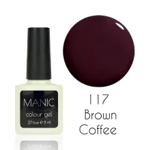 MANIC Lakier Hybrydowy Fioletowo Brązowy 8 ml Brown Coffee 117