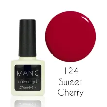 MANIC Lakier Hybrydowy Ciemny Różowo Czerwony 8 ml Milk Sweet Cherry 124