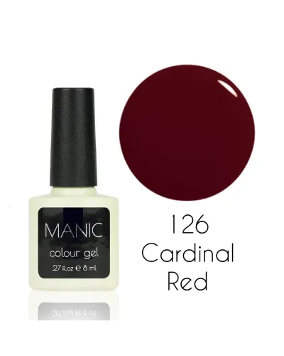 Nasycony Bordowy Czerwony Ciemny Lakier Hybrydowy MANIC Cardinal Red 126 – Szyk i Wyjątkowa Trwałość