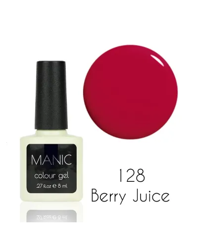 Jaskrawy Bordowy Lakier Hybrydowy MANIC Berry Juice 128 – Wyjątkowy Styl i Trwałość w Modnym Odcieniu