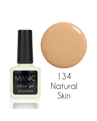 Delikatny Beżowy Naturalny Pastelowy Nude Lakier Hybrydowy MANIC Natural Skin 134 – Wyrafinowany Styl i Trwałość