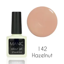 MANIC Lakier Hybrydowy Delikatny Brokatowy Beżowy Naturalny Pastelowy Nude 8 ml Hazelnut 142