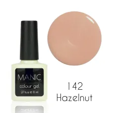 MANIC Lakier Hybrydowy Delikatny Brokatowy Beżowy Naturalny Pastelowy Nude 8 ml Hazelnut 142
