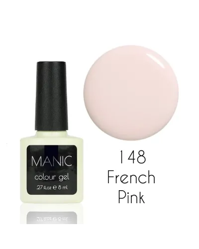Liliowy Półprzezroczysty Lakier Hybrydowy French Pink MANIC 148 – Klasyka i Elegancja Manicure Francuskiego