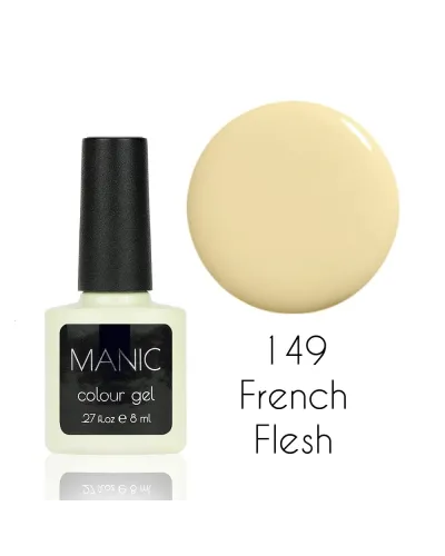 Beżowy Jasny Półprzezroczysty Lakier Hybrydowy French Flesh MANIC 149 – Perfekcyjna Klasyka Manicure Francuskiego
