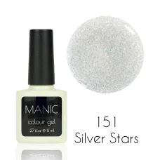 MANIC Lakier Hybrydowy Holograficzne Srebro Brokatowy 8 ml Silver Stars 151