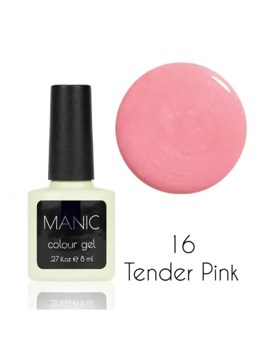 Różowy Brokatowy Lakier Hybrydowy MANIC Tender Pink 16 – Szyk i Blask w Jednym