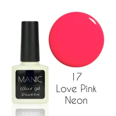 MANIC Lakier Hybrydowy Różowy Neonowy Fluorescencyjny, Świecący 8 ml Love Pink Neon 17