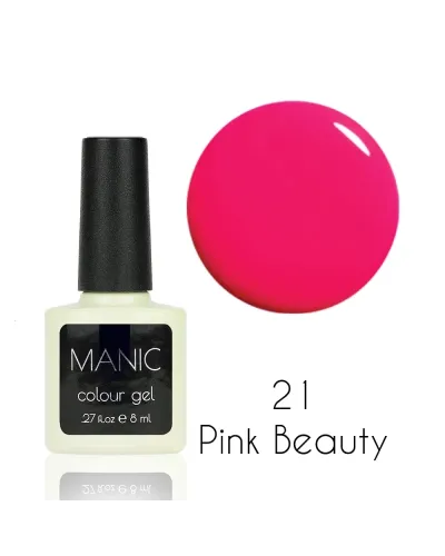 Jasno Różowy Lakier Hybrydowy MANIC Pink Beauty 21 – Subtelna Elegancja i Trwałość