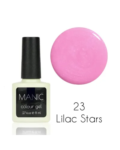 Jasno Liliowy Brokat Lakier Hybrydowy MANIC Lilac Stars 23 – Elegancja i Niezrównany Blask