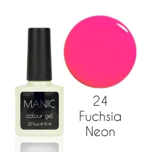 MANIC Lakier Hybrydowy Różowy Fuchsia Neonowy Fluorescencyjny, Świecący 8 ml Fuchsia Neon 24