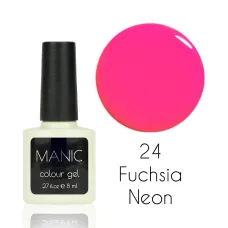 MANIC Lakier Hybrydowy Różowy Fuchsia Neonowy Fluorescencyjny, Świecący 8 ml Fuchsia Neon 24