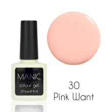 MANIC Lakier Hybrydowy Delikatny Brzoskwiniowy Pastelowy Nude 8 ml Pink Want 30