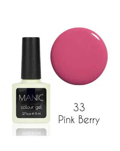 Różowy Lakier Hybrydowy MANIC Pink Berry 33 – Wyrazista Elegancja i Perfekcyjna Trwałość