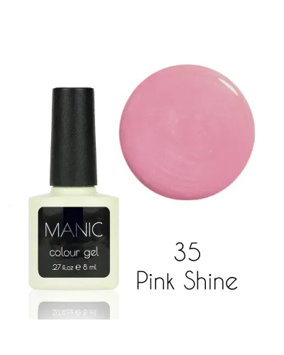 Liliowy Brokatowy Lakier Hybrydowy MANIC Pink Shine 35 – Wyrafinowany Blask i Perfekcyjna Trwałość