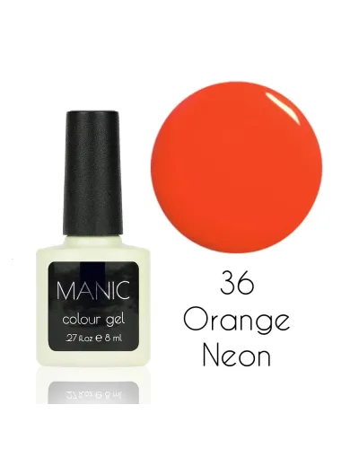 Neonowy Pomarańczowy Lakier Hybrydowy MANIC Orange Neon 36 – Energia i Perfekcyjna Trwałość