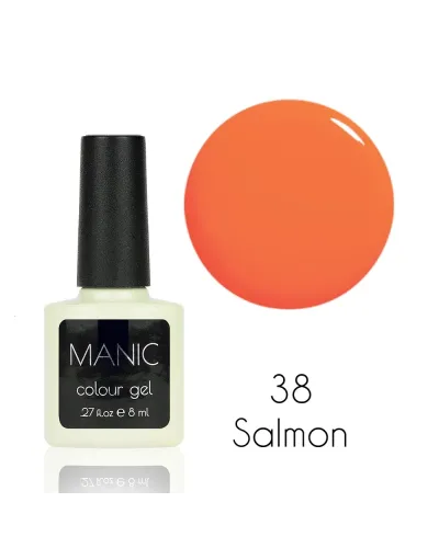 Łososiowy Lakier Hybrydowy MANIC Salmon 38 – Delikatna Elegancja i Perfekcyjna Trwałość