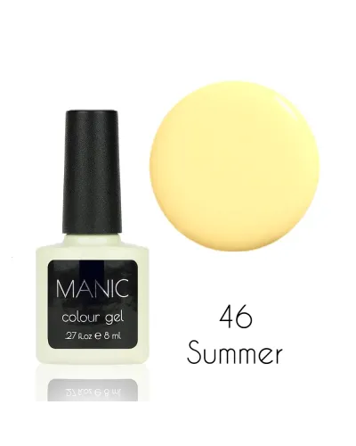 Delikatny Żółty Pastelowy Nude Lakier Hybrydowy MANIC Summer 46 – Lato na Twoich Paznokciach