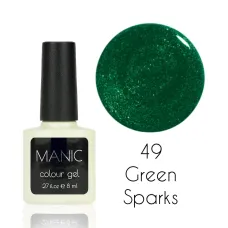 MANIC Lakier Hybrydowy Szmaragdowo Zielony Brokatowy 8 ml Green Sparks 49