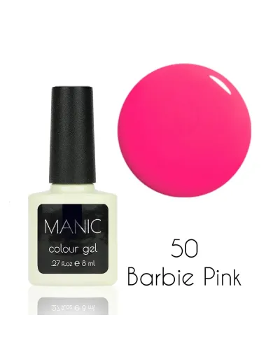 Jaskrawy Różowy Lakier Hybrydowy MANIC Barbie Pink 50 – Ikona Stylu i Perfekcyjnej Trwałości