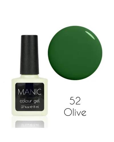Szykowny Zielony Oliwny Lakier Hybrydowy MANIC 8 ml Olive 52 – Trwałość i Styl