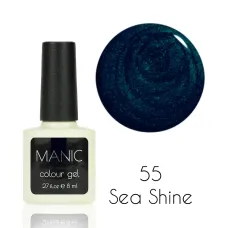 MANIC Lakier Hybrydowy Granatowy Zielony Brokatowy 8 ml Sea Shine 55