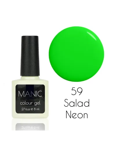 Szykowny Neonowy Zielony Lakier Hybrydowy MANIC 8 ml Salad Neon 59 – Energia i Wyrafinowanie