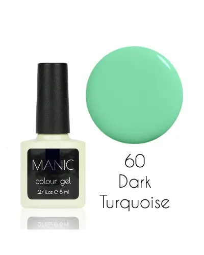 Szykowny Ciemno Turkusowy Lakier Hybrydowy MANIC 8 ml Dark Turquoise 60 – Elegancja i Trwałość