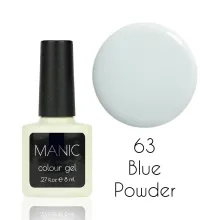MANIC Lakier Hybrydowy Delikatny Szaro Błękitny Pastelowy Nude 8 ml Blue Powder 63