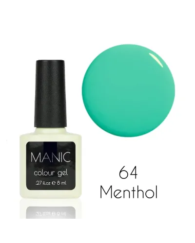 Niezrównany Zielono Błękitny Lakier Hybrydowy MANIC 8 ml Menthol 64 – Świeżość, która Zachwyca!