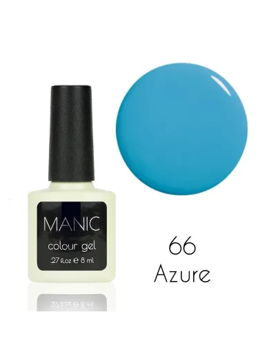 Szykowny Niebiesko Lazurowy Błękitny Lakier Hybrydowy MANIC 8 ml Azure 66 – Wyrafinowanie i Trwałość