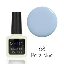 MANIC Lakier Hybrydowy Delikatny Szaro Błękitny Pastelowy Nude 8 ml Pale Blue 68