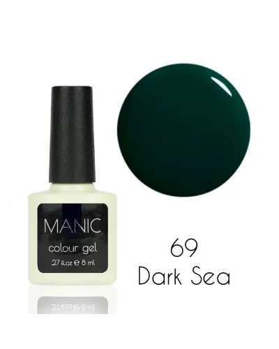 Szykowny Fala Morska Lakier Hybrydowy MANIC 8 ml Dark Sea 69 – Elegancja w Głębokim Odcieniu