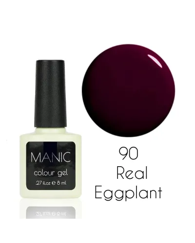 Fioletowy Ciemny Bakłażanowy Lakier Hybrydowy MANIC 8 ml Real Eggplant 90 Wyrafinowanie i Klasa