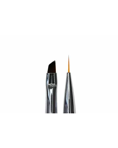 iNails Pędzel Dwustronny do Żelu i Zdobień Paznokci Angle #4 / Liner #9 – Nienaganna Precyzja i Profesjonalizm