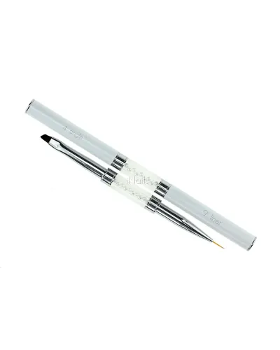 iNails Pędzel Dwustronny do Żelu i Zdobień Paznokci Angle #4 / Liner #9 – Nienaganna Precyzja i Profesjonalizm