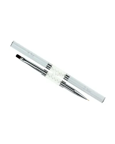 Dwustronny Pędzel iNails Flat #4 / Liner #5 – Profesjonalna precyzja i styl!