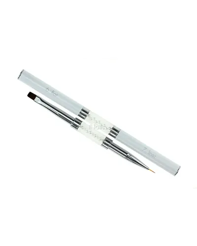 Dwustronny Pędzel iNails Flat #6 / Liner #7 – Profesjonalizm i precyzja na najwyższym poziomie!
