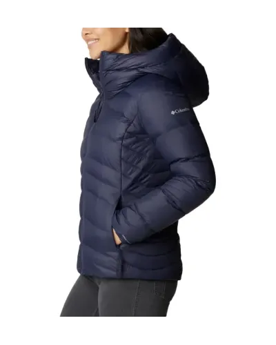 Kurtka puchowa Columbia Autumn Park Down Hooded granatowa w rozmiarze XS – Omni-Heat™ z syntetycznym puchem