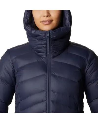 Kurtka puchowa Columbia Autumn Park Down Hooded granatowa w rozmiarze XS – Omni-Heat™ z syntetycznym puchem