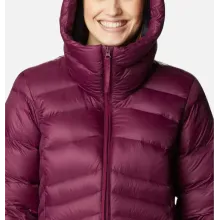 Damska kurtka puchowa Columbia S Autumn Park Down Hooded Jacket bordowa z syntetycznym puchem Omni-Heat™ 