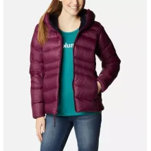 Damska kurtka puchowa Columbia S Autumn Park Down Hooded Jacket bordowa z syntetycznym puchem Omni-Heat™ 