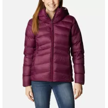Damska kurtka puchowa Columbia S Autumn Park Down Hooded Jacket bordowa z syntetycznym puchem Omni-Heat™ 