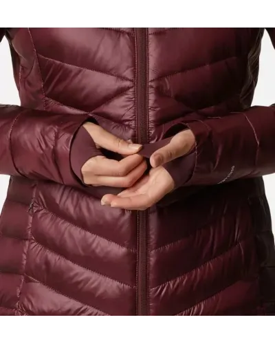 Damska kurtka puchowa ocieplana Columbia Joy Peak Omni-Heat Infinity bordowa XS