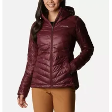 Damska kurtka puchowa ocieplana Columbia XS Joy Peak Omni-Heat Infinity insulated bordowa 